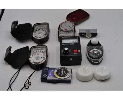 7 Light meters, with cases