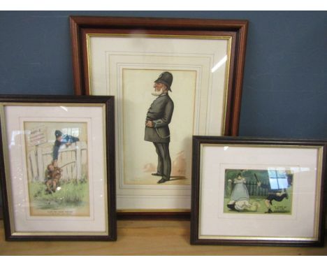 Spy print of Sir William Brooks and 2 other comical policeman prints