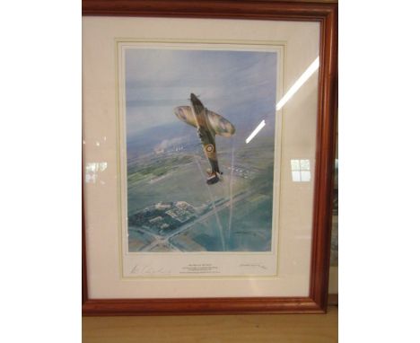 'The First of Many' signed spitfire plane ltd edition print   signed by Micheal Turner and Alex Henshaw no 384/850 23x27cm