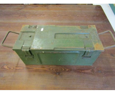 Ammo tool box, vintage welding goggles and various tools