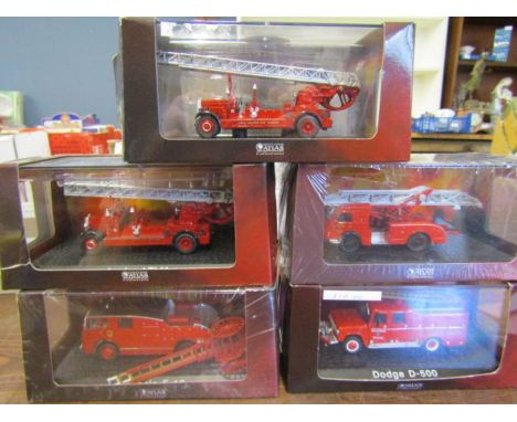 5 fire engine models in original boxes inc Stobart