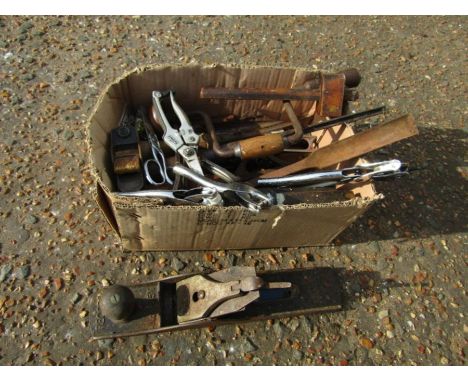 Record No 05 1/5  Hand plane and other tools including marking gauge and chisels etc 