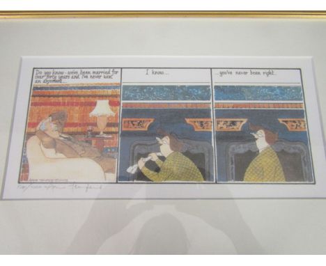 Anne Tempest ltd edition comical print no 124/1000 signed in pencil 17x11"