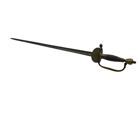 British Army Infantry Officers 1796 pattern sword, having silver wire hilt grip and folding knuckle guard, the L82cm single e