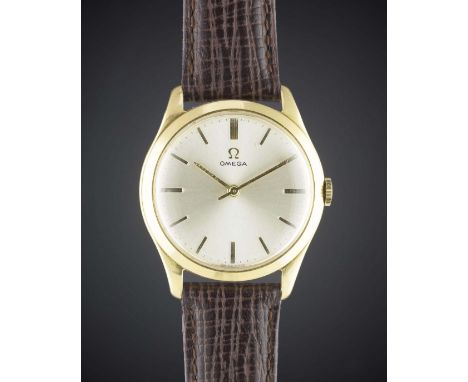 A GENTLEMAN'S 18K SOLID GOLD OMEGA WRIST WATCH CIRCA 1950, REF. 13302 Movement: 17J, manual wind, cal. 283, signed Omega, num