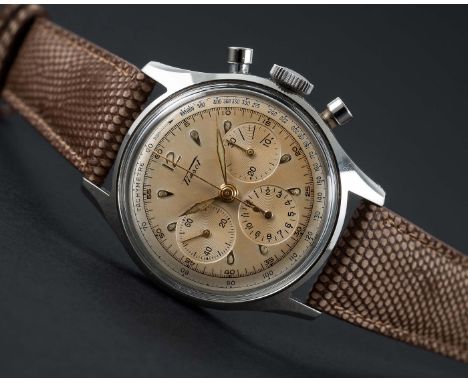 A RARE GENTLEMAN'S STAINLESS STEEL TISSOT "WATERPROOF" CHRONOGRAPH WRIST WATCH CIRCA 1947, REF. 6216-8Movement: 17J, manual w