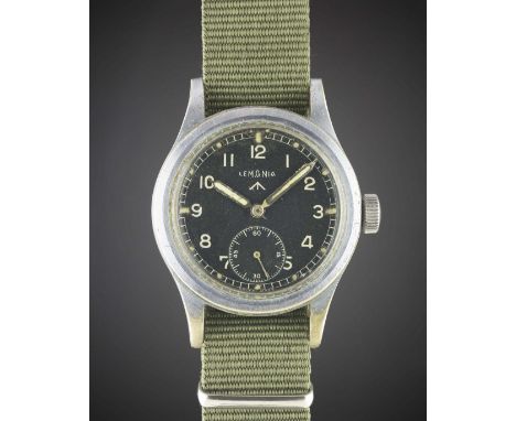 A GENTLEMAN'S BRITISH MILITARY LEMANIA W.W.W. WRIST WATCH CIRCA 1940s, PART OF THE "DIRTY DOZEN"Movement: Manual wind, cal. 2