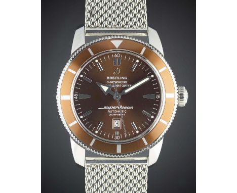 A GENTLEMAN'S STAINLESS STEEL BREITLING SUPEROCEAN HERITAGE 46 AUTOMATIC BRACELET WATCHCIRCA 2010, REF. A17320 WITH ORIGINAL 