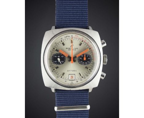 A GENTLEMAN'S STAINLESS STEEL BREITLING DATORA CHRONOGRAPH WRIST WATCH CIRCA 1969, REF. 2030Movement: 17J, manual wind, Valjo