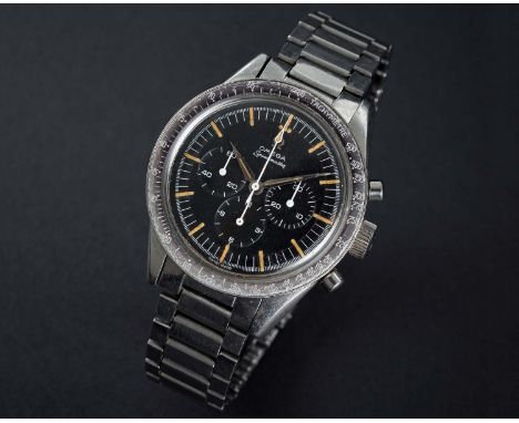 A VERY RARE GENTLEMAN'S STAINLESS STEEL OMEGA SPEEDMASTER CHRONOGRAPH BRACELET WATCH CIRCA 1963, REF. 2998-61 WITH "ALPHA" HA