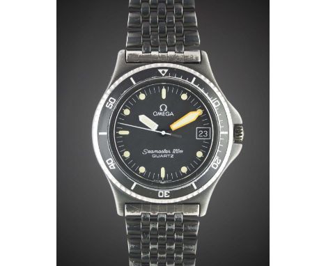 A GENTLEMAN'S PVD COATED OMEGA SEAMASTER 120M QUARTZ BRACELET WATCH CIRCA 1983, REF. 1960230 / 3960929 Movement: 17J, quartz,