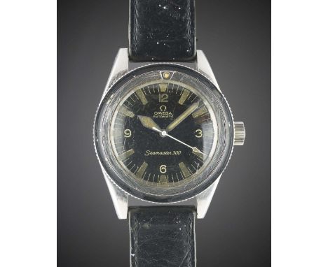 A GENTLEMAN'S STAINLESS STEEL OMEGA SEAMASTER 300 WRIST WATCH CIRCA 1967, REF. 165014 WITH "SWORD" HANDSMovement: 24J, automa