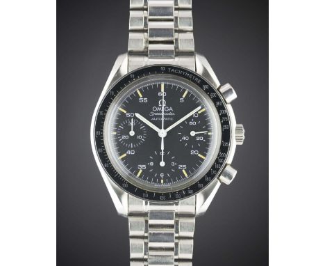 A GENTLEMAN'S STAINLESS STEEL OMEGA SPEEDMASTER AUTOMATIC CHRONOGRAPH BRACELET WATCH CIRCA 2000Movement: Automatic, signed Om