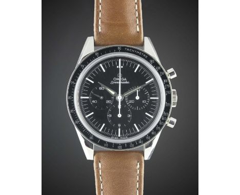 A GENTLEMAN'S STAINLESS STEEL OMEGA SPEEDMASTER CHRONOGRAPH WRIST WATCH CIRCA 2012, REF. 311.32.40.30.01.001 "THE FIRST OMEGA