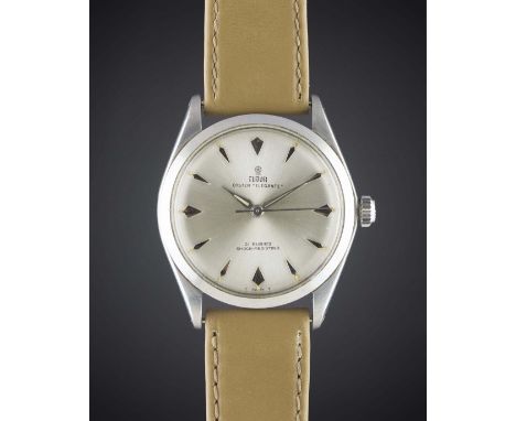 A GENTLEMAN'S STAINLESS STEEL ROLEX TUDOR OYSTER ELEGANTE WRIST WATCHCIRCA 1963, REF. 7960Movement: 21J, manual wind, cal. 24