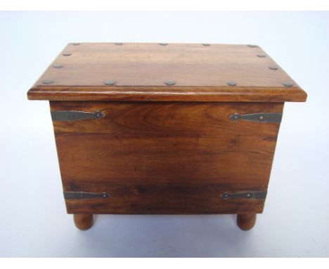 An Indian hardwood metal bound trunk. 