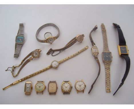 Assorted ladies wristwatches to include Rotary Incabloc, Smiths Empire, steel back cocktail watch on 10k gold filled wristwat