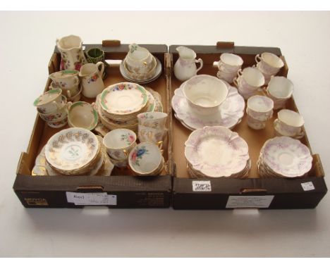 An Edwardian Allertons Primrose pattern twelve setting tea service together with another service (2 boxes). 