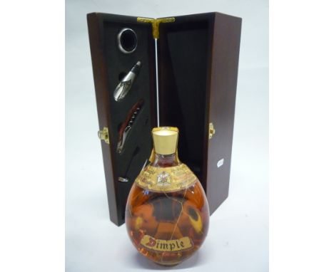 DIMPLE, HAIG SCOTCH WHISKY, 70% proof, 26 2/3 floz, boxed and a wine presentation box and accessories (2)