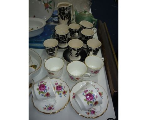 CARLTONWARE BLACK AND CREAM PART COFFEE SET, (15) and other ceramics