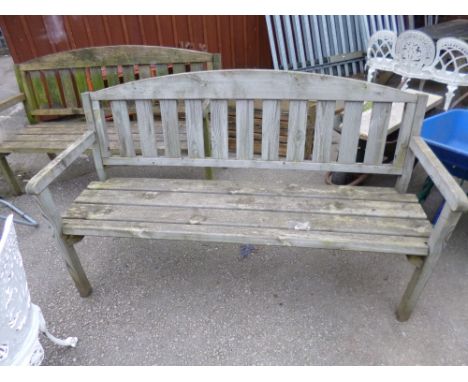 WOODEN FRAMED GARDEN BENCH