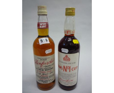 GLENFARCLAS GLENLIVET SCOTCH WHISKY, 8 years old, 70% proof, 75cl, mid neck, and Pimm's No.1 Cup - The Orginal Ginsling, low 