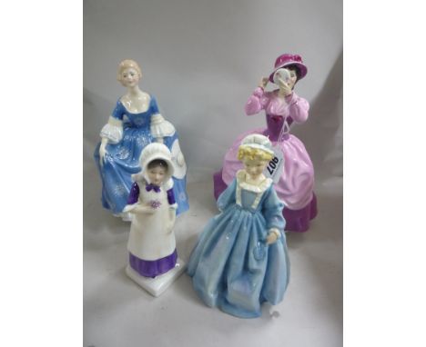 THREE ROYAL DOULTON FIGURES, 'Lady Pamela' HN2718, 'Hilary' HN2335 and 'Anna' HN2802, with Royal Worcester 'Grandmother's Dre