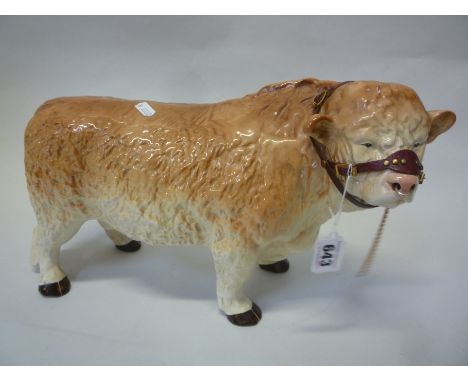 A LARGE MELBA WARE BULL, length approximately 39cm