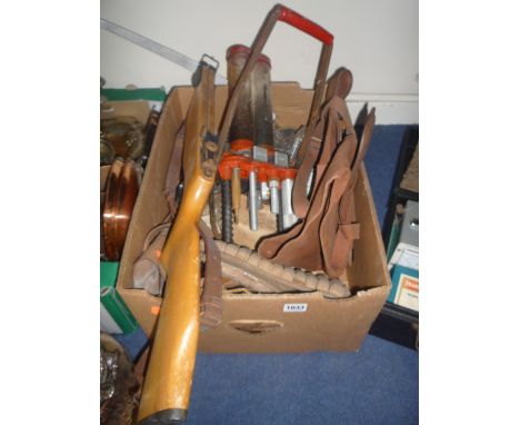 A CROSS BOW, RIFLE BAG, EQUIPMENT FOR MAKING CARTRIDGES, etc