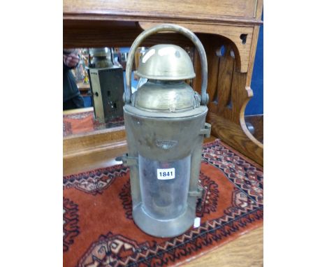 A BRASS SHIPS LAMP