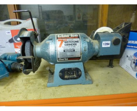 A CLARKE 7' BENCH GRINDER