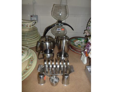 OLD HALL TEA SERVICE, toast rack etc