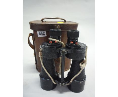 A PAIR OF MILITARY ISSUE FIELD GLASSES, Bioprism No.5 MK.IV, dated 1943 with broad arrow mark, in leather case