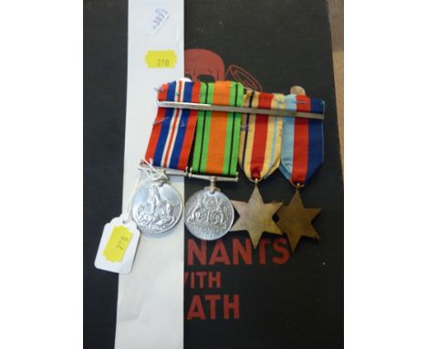 A GROUP OF FOUR WWII MEDALS, on a wearing bar attributed to PTE later R.S.M. 10532650 Robert Frederick, Westworth R.A.O.C., t