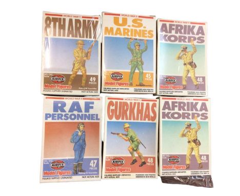 Airfix HO/OO scale selection of model soldiers including Waterloo, WW1 &amp; WW11, all boxed mostly sealed (16 total)