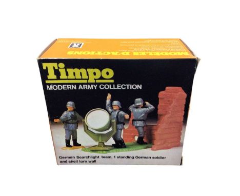 Timpo Modern Army Collection including German Stretcher Team, Parachutist and Tree No.769 &amp; German Searchlight Team, 1 st