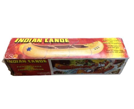 Marx Toys Indian Canoe, boxed (1)