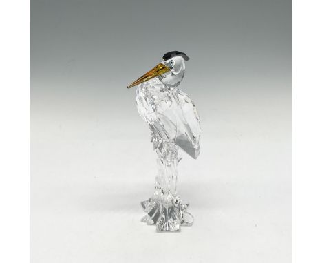 Part of the Feathered Friends theme group this clear faceted crystal figural made with black crystal crown, amber beak and bl