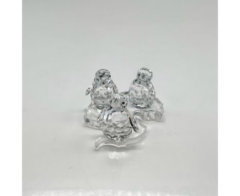 Set of three figures are created from clear faceted crystal with Jet crystal eyes. Comes with a plastic base shaped like the 