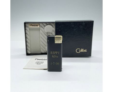Well-crafted sleek lighter with a matte black finish and gold-toned thumb switch. The item features personalized engraving on