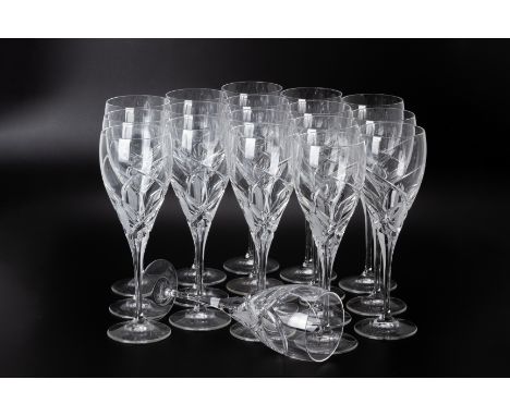 A SET OF CRYSTAL WINE GLASSES BY DA VINCI
Cut glass design for red wine, eighteen in total
24cm (height)
Condition: For a con