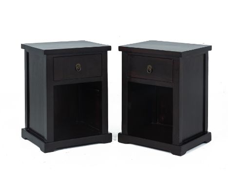 A PAIR OF BEDSIDE TABLES
Fitted with an interior drawer and shelf beneath
60cm high x 45cm x 37cm
Condition: Condition Report