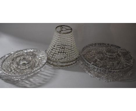 Three Vintage Style Perspex Light Shades 