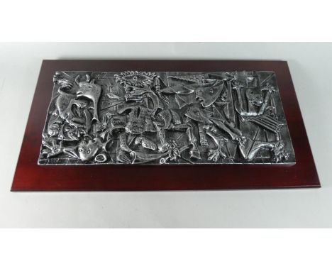 A Cast Metal Pablo Picasso Wall Plaque, 'Guernica', 48 x 21cms 