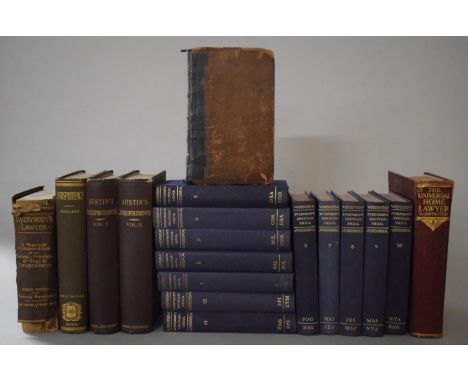 A Collection of Books on a Juridical  Theme Featuring an 18th Century Leather Bound Edition of 'Choice Precedents Upon All Ac