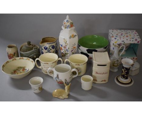 A Collection of Ceramics to Feature Two Limoges Pillivuyt Grand Prix Gilt Bordered Floral Pattern Shaped Dishes, Royal Doulto