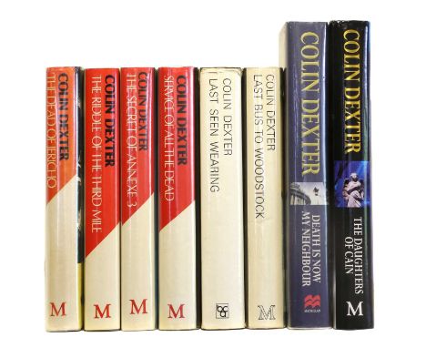 Dexter (Colin) - Signed Copies.Last Bus to Woodstock.Macmillan, 1975, first edition, signed 'Colin Dexter' on title page, hea