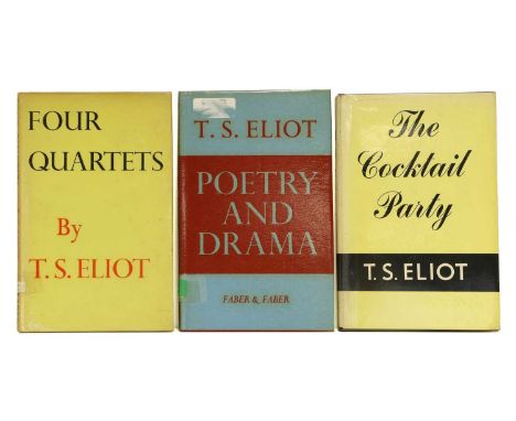 Eliot (T.S.). Four Quartets. Faber and Faber, 1952, ninth impression, signed by the author, Abbey library bookplate, dust jac