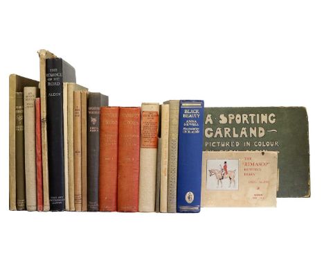 Aldin (Cecil). A Sporting Garland, pictured by Cecil Aldin. Sands, no date, first edition, oblong folio, 54 pages, gift inscr