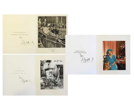 H.M. Queen Elizabeth [The Queen Mother].Signed Christmas Cards, comprising:Christmas Card 1948, inscribed ‘from Elizabeth R’,